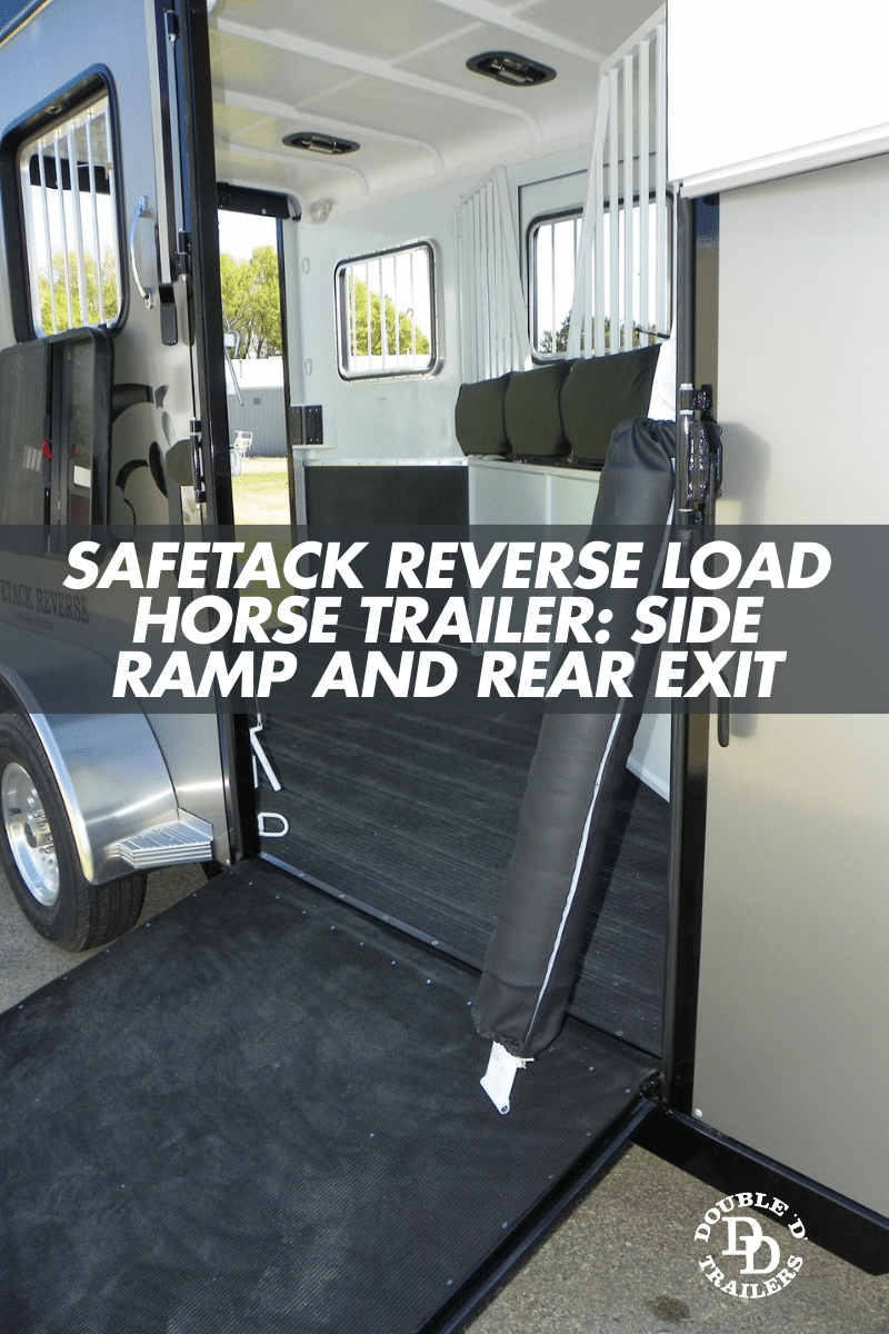 Safetack Reverse Load Horse Trailer's side ramp and rear exit as quick access points in an emergency