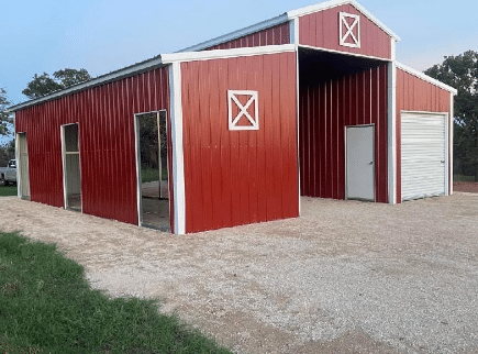 Custom metal horse barn design 