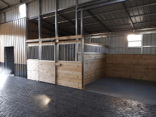 Metal barn for horses