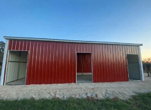 Custom metal horse barn