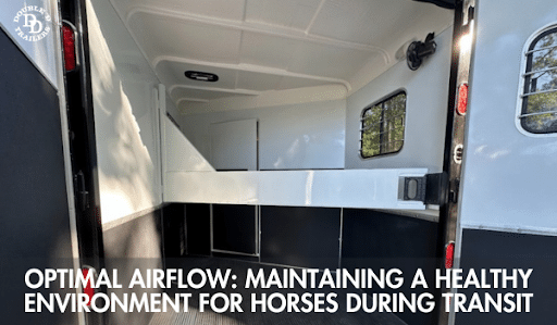 Airflow paths in Double D Trailers' models, highlighting roof vents and side windows for ventilation
